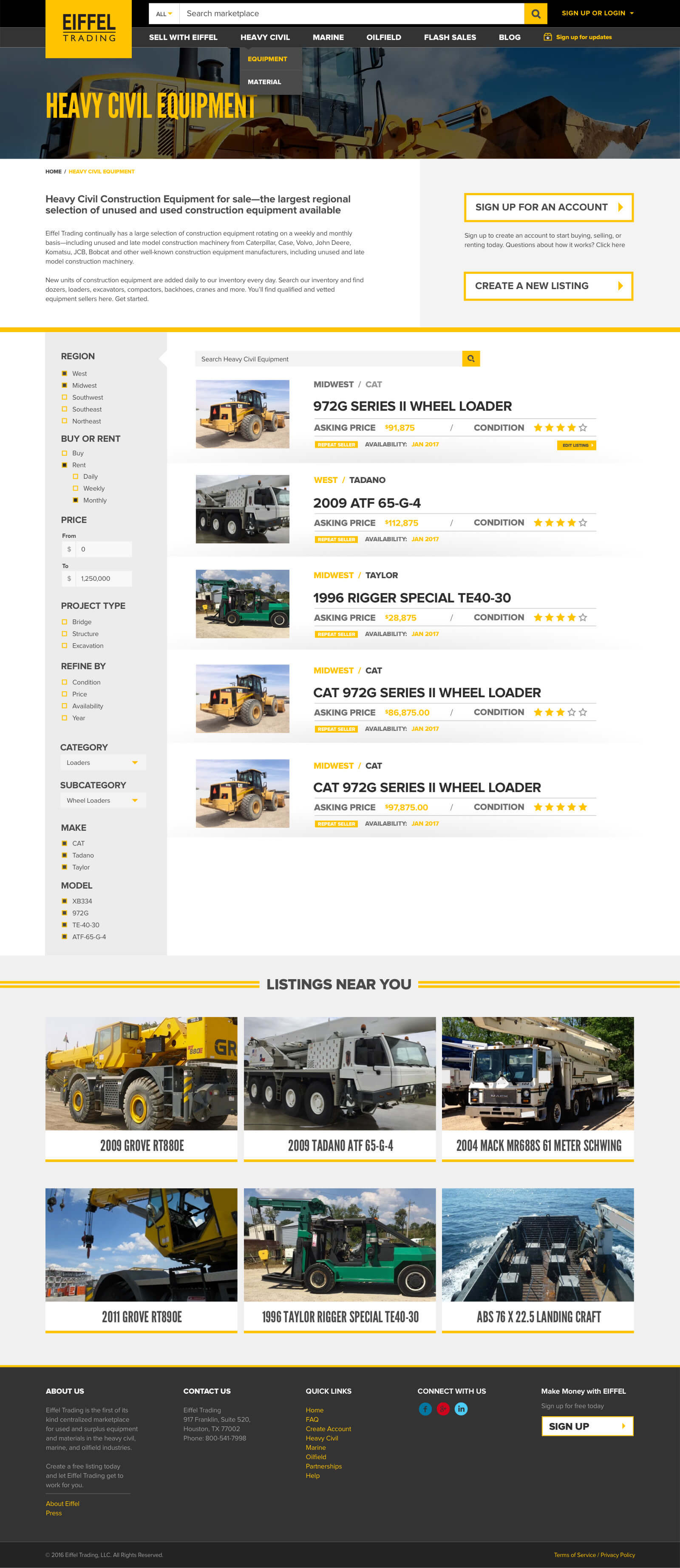 Faceted category browse across the marketplace inventory